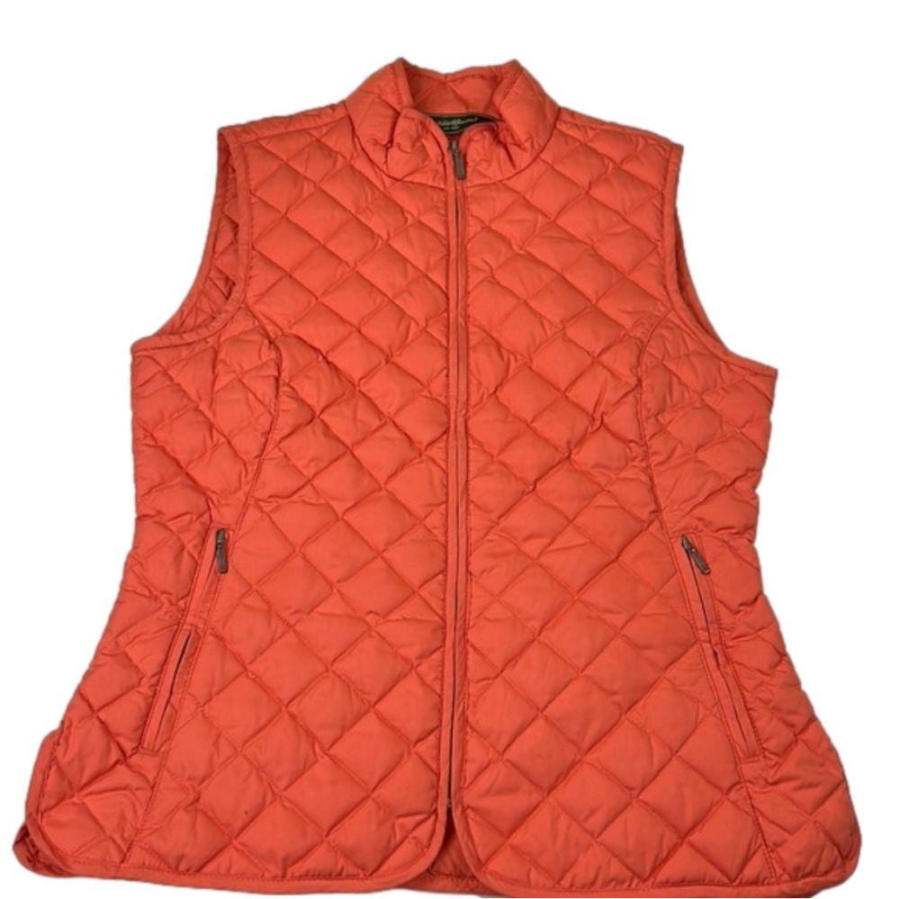 Eddie Bauer Full Zip Orange Winter Puffer Vest